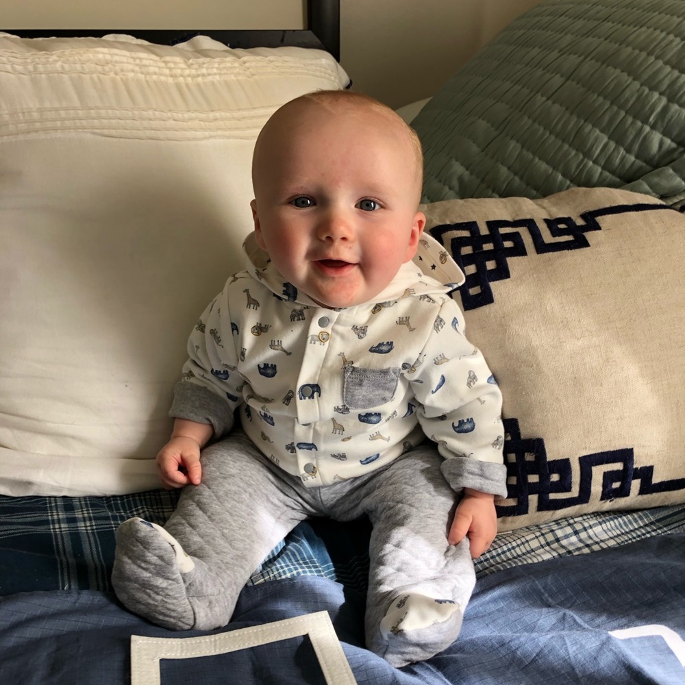 Infant boys two piece outfit/jacket/pant/little me